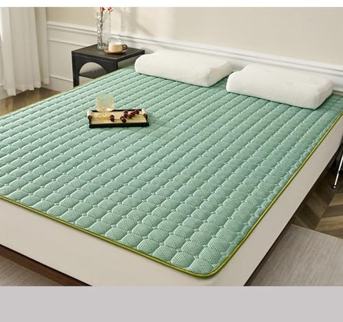 Atmungsaktive 2 cm dicke Memory-Foam-Klappmatratze, Doppelbett, kühlendes Sommerbettkissen, 200 x 220 cm für angenehmen Schlaf, Grün