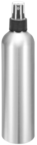 sourcing map Aluminum Fine Mist Spray Bottles 300ml/10oz Metal Small Liquid Alcohol Refillable Travel Container with Black Plastic Nozzle Cap for Perfume Skincare Cosmetic Storage Bottle