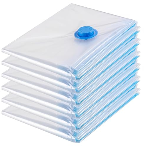 Shoxfords Jumbo Vacuum Storage Bags Large - Suction Bags for Storage – Vacuum Pack Bags for Clothes for Home & Travel – Vacummattress Storage Bag for Clothes (Jumbo (6 Pack))
