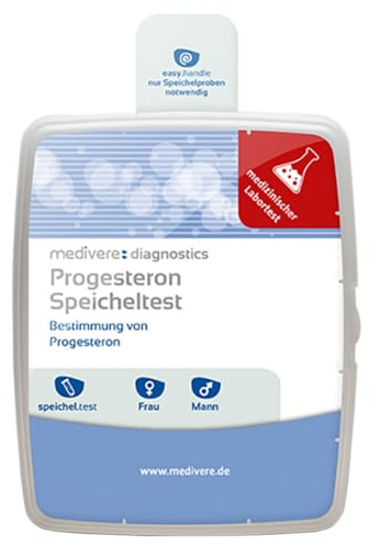medivere Progesteron Speicheltest - Hormontest für Frauen und Männer - Laborchemische Analyse zur Einzelbestimmung von Progesteron - Zur frühzeitigen Identifizierung von Progesteronmangel