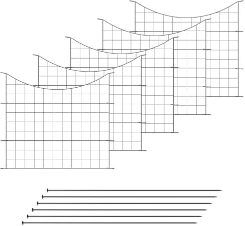 VERDOBA Teichzaun Gartenzaun Komplettset - Gartenzaun Metall 5 Zaunelemente - Metallzaun für den Garten, Gitterzaun Set Unterbogen Zaun Garten - Zaun für Hunde (5X Unterbogen, Anthrazit - RAL 7016)