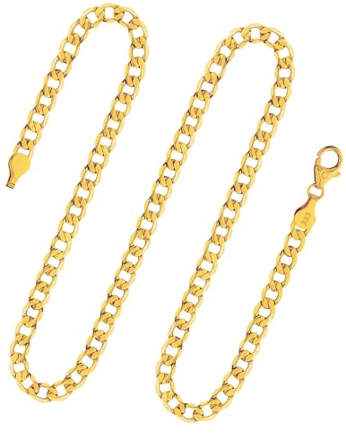 EDELIND Goldkette Herren Damen 333 585 750 Echtgold Breite 5 mm Panzerkette Facettiert 8 14 18 Karat Gelbgold Halskette Gold mit Schmuck Geschenkbox