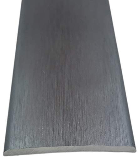 Grandismo® Prestige Stick-Down Cover Strip - 37mm Width - Tile/Wood/Laminate/Lino Flooring Threshold Plate Trim Metal Floor Door Bar - Brushed Grey