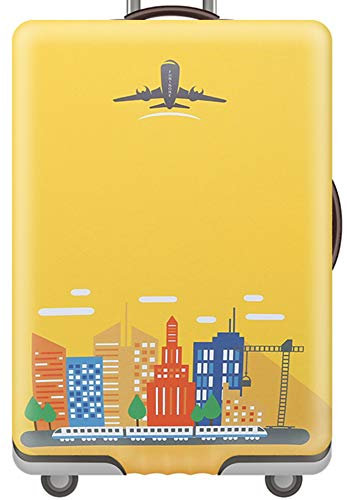 Hayisugal elastische Reise Kofferschutzhülle extra Dicke Kofferhülle Kofferüberzug Kofferschutz Kofferbezug Reisekofferabdeckung Luggage Cover Koffer Schutz, Gelb, XL (29-32 Zoll)