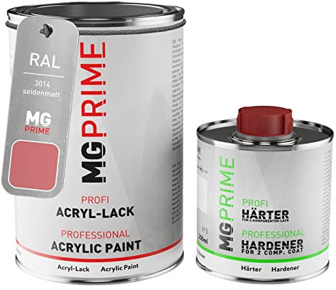 MG PRIME RAL 3014 Altrosa/Antique pink seidenmatt Acryl-Lack 1,5 Liter / 1500 ml Dose inkl. Härter