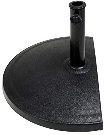 C-Hopetree 15kg Half Round Heavy Duty Base Stand for Outdoor Patio Market Table Garden Parasol Umbrella, Black