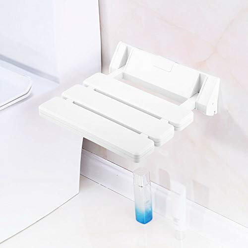 Duschsitz Klappbar Wandmontage Duschklappsitz Duschsitz Klappbar Klappsitz Dusche bis 130kg Badestuhl Duschstuhl Duschhocker-Duschsitz Hocker für Senioren Weiß