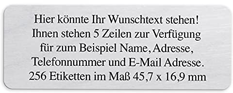 Adress-Aufkleber | PERSONALISIERT | 256 Stück | kleine Etiketten mit Wunsch-Text - Fotomotiv Farbe Hellgrau 2 | für Namen und Adressen