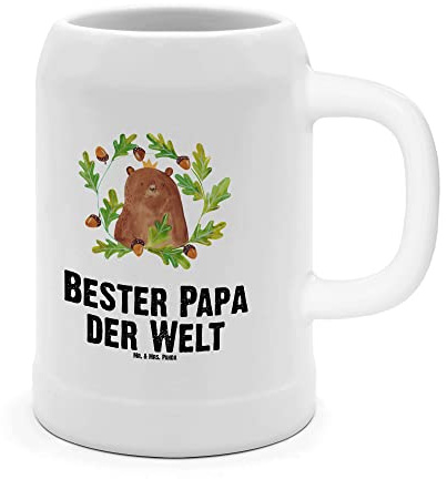 Mr. & Mrs. Panda Bierkrug Bär König - Geschenk, weltbester Papa, Steinkrüge, Teddy, Teddybär, 0, Dad, 5 l, bester Papa, Vatertag, 500ml, Bierkrug