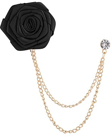 Brautpaar Hochzeitsbrosche, Rosen-Brosche, Anstecknadel, Abzeichen, Kette für Herren, Anzugzubehör, Stoffkunst, handgefertigter Schmuck, Metall, Seide, Metall, Metallseide, Metall