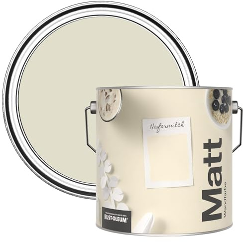 Rust-Oleum ultra strapazierfähige, extra deckende, abwaschbare, beige matte Wandfarbe - Hafermilch 2,5 Litres