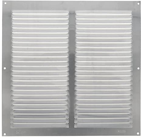 Amig - Griglia Quadrata in Alluminio, Griglie di ventilazione per uscita d'aria, Ideale per tetto di cucina e bagno, Misure: 300 x 300 mm, Colore: Argento