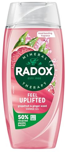 Radox Mineral Therapy Feel Uplifted Shower Gel body wash uniquely blended with minerals, herbs and a grapefruit & ginger scent for a mood-boosting experience 225 ml