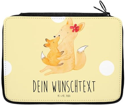 Mr. & Mrs. Panda Personalisierte Federmappe Fuchs Mama - Geschenke, mit Namen, Stiftemappe, Muttertag, Federmäppchen, Stifterolle, Mami, PersonalisierteS, Umarmen, Mutter, Schoß, Tochter