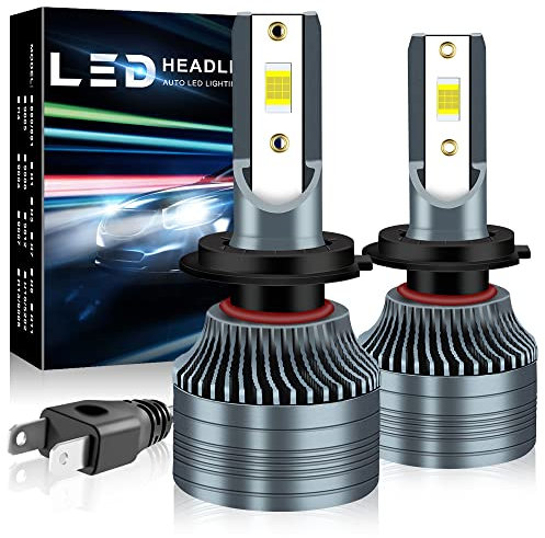 Chemini H7 LED Headlight Bulb 80W 16000LM for Car High/Low Beam Replacement Conversion Kit - High Bright Upgrade Chips, 6000K White, 2 Lamps