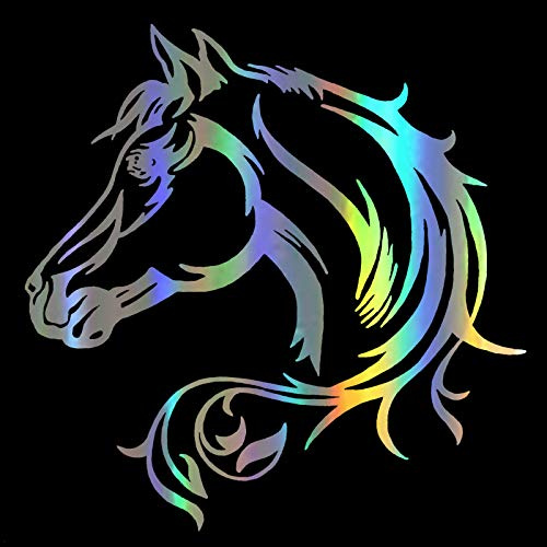 19.5*19.5cm Autoaufkleber 2 Stück Reflektierende Auto Aufkleber Pferd Dekorative Aufkleber Lustige Cartoon Auto Zubehör Tier Aufkleber Selbstklebend Fenstersticker für Auto Wand Laptop Motorrad