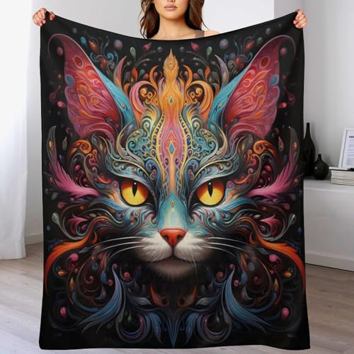 WCEECE Kuscheldecke Tier Katzen, Geburtstagsgeschenk Für Männer Freundin, Muttertaggeschenk, Kuscheldecke Flauschig, Beste Freundin Geschenke 150x200
