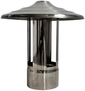 Wood Burner Chimney Pot Roof Cowl Metal Top Hat Flue Rain Cap Ducting Pipe Cover，Stainless Steel Chimney Flue Cowl Pipe Rain Cover Protector Cap Ending (100MM)