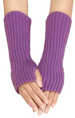 Fulidngzg Fingerlose Handschuhe Damen Teenager Mädchen Thermo Armstulpen Handstulpen Touchscreen Y2K Pulswärmer Strickhandschuhe Ohne Finger Wolle Warm Winterhandschuhe