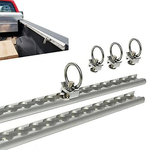 Rieles de Amarre con 4 Ojales Sistema Compatible para Transporte fijación Carril Amarre 1m