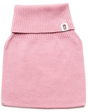 KNITAS Bomullshalsduk för barn I supermjuk och varm stickad stickad halsduk för att skydda halsen från kyla och vind I sjal i färgen beige och rosa – flickor pojkar 0–10 år, ROSA, für 0-3 Jahre