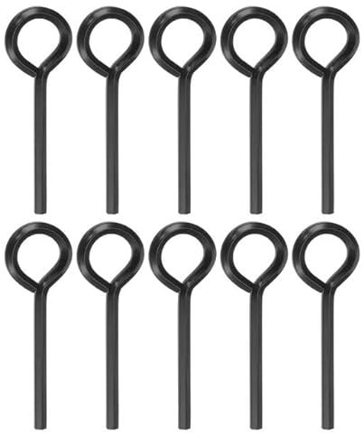 10 Pack Black 5/32 inch Standard Hex Dogging Key with Full Loop, Hex Dogging Key, Allen Key Sets Wrench Fit on Keychain Push Bar Panic Exit Device Key, Solid Metal