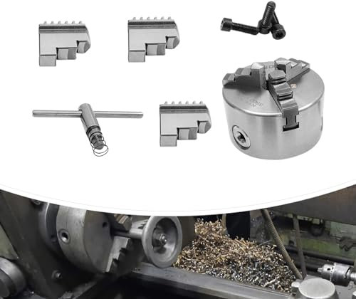 DSYOGX Selbstzentrierendes 3-Backen-Drehfutter Spannfutter Drehfutterset Futter-Durchmesser 100mm Dreibackenfutter für CNC-Drehbänke, Schleifmaschinen, Fräsmaschinen, Bohrmaschinen