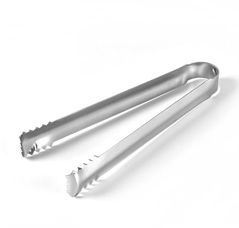 Pinzas para azúcar de hielo de acero inoxidable,Pinzas para hielo con dientes afilados facilitan agarrar el hielo,Pinzas para servir pequeñas para cubos de hielo, cubitos de