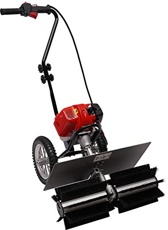 43 cc 1.7 HP modo dietro spazzatrice scopa motore a gas spazzatrice prato ghiaia gas potenza mano benzina spazzatrice pulizia vialetto prato spazzatrice stradale