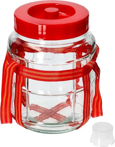 Gärballon|Gärbehälter Weinballon Glasballon+Gäraufsatz für Wein Bier Maische| Einmachgläser Vorratsgläser luftdichte Konservierung, Vorratsglas für Gurken, Aufbewahrung, Aufbewahrungsglas (12L)