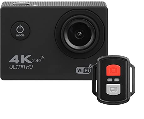 DIGNIFE Action Camera, Action Camera Ultra HD 4K WiFi Remote Control Sports Video Recording Camera Underwater Waterproof 170°Wide Angle Mini Camera(Nero)