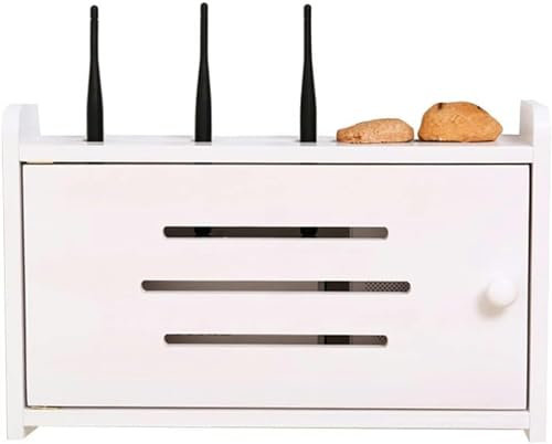 Boîte de rangement murale pour routeur avec gestion des câbles, étagère flottante multifonction pour câble, prise d'alimentation, boîte de rangement murale pour routeur et accessoires