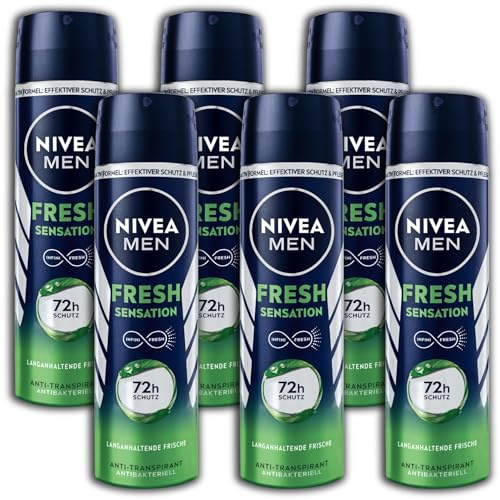 6 er Pack NIVEA MEN Antitranspirant Deospray Fresh Sensation 6x 150 ml
