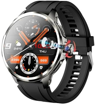 XINDADA Montre intelligente de sport H99 2025 4G Android OS GPS, Wi-Fi, carte SIM écran AMOLED de 4,95 cm, caméra rotative, reconnaissance faciale (silice noire, 4 Go 128 Go)