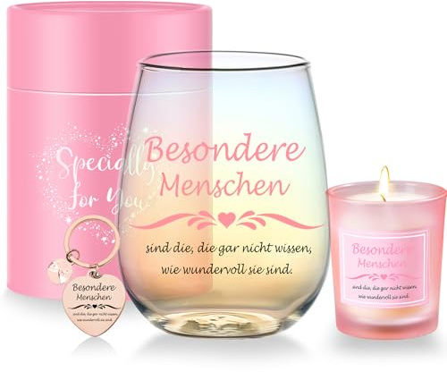 Geschenke für Frauen Personalisierte Dankeschön Geschenk für Frau Weingläser Geburtstagsgeschenk für Mama,Kollegin,Lehrerin Ruhestand Besondere Mutmacher Geschenk Muttertagsgeschenk Weihnachtsgeschen