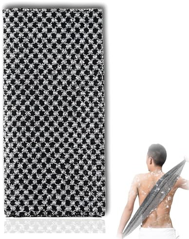 Antibakterielles Peeling-Duschhandtuch,Peeling Duschhandtuch,Peeling Handtuch,Peeling Handtuch Rücken,Peeling Duschtuch,Exfoliating Waschlappen Set,Für Bad Und Dusche Männer Und Frauen (Schwarz)