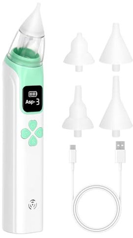 PLLYPE Nasensauger Baby Elektrisch, Automatisch Nasal Aspirator, Elektrisch Nasensauger mit LCD-Display, Musikfunktion, 3 SaugstäRken Und 4 Silikon Tipps für Neugeborene, Kleinkinder, Kinder