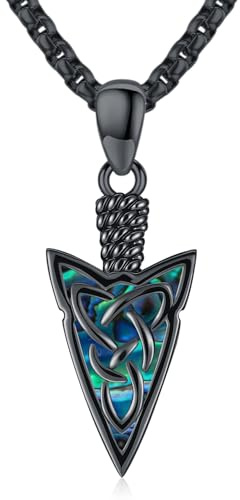 Wikinger Halskette Herren 925 Sterling Silber Speerspitze Halskette Pfeilspitze Anhänger Pfeil Viking Amulett Schmuck für Männer Jungen Frauen Mann