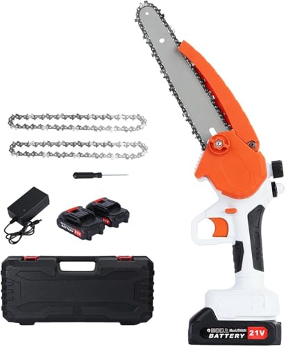 Mini motosega, motosega elettrica senza fili, motosega a batteria per potatura di rami, taglio del legno da giardino, motoseghe portatili con oliatore automatico e blocco di sicurezza, regalo per papà