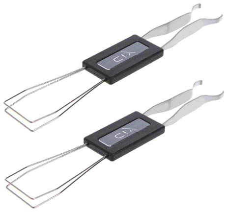 Angoily Extractor De Teclas Mecánico para Teclado, Herramienta Manual De Metal y Abs, Pack De 2 Unidades, Compatible Teclados Mecánicos, Uso Reparación y Mantenimiento, Color Negro