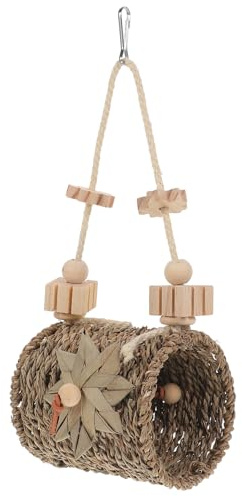 HOLIDYOYO Vogelnest aus Rattan für Wellensittiche und Papageien Robustes zum Aufhängen Geeignetes Kauspielzeug Natürlicher Zerrissener Futterspielplatz für Käfig Schadstofffrei und