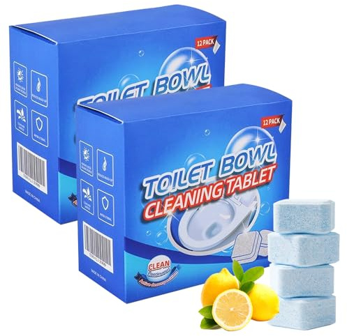 2Pcs Powerful Toilet Bowl Cleaner Tablets, Toilets Limescale Remover Heavy Duty, Fizzy Foam Toilet-Cleaner, Strong Toilets Cleaning for Stains, Tablet ToiletsFreshener, Toilet-Cleaning (2Pcs)