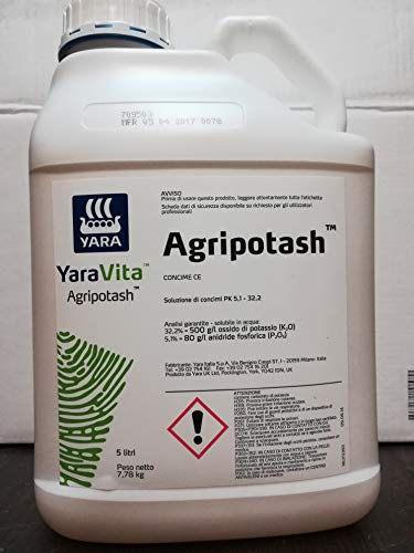 YaraVita AGRIPOTASH concime PK Potassio Liquido concentrato e Fosforo 5 L (Peso Netto kg 7,78)
