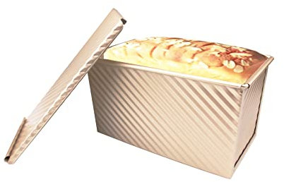 Teglia antiaderente per pane, in acciaio al carbonio con coperchio scorrevole, stampo per pane, teglia da forno a forma di torta a rilascio rapido, con fori ventilati per cottura rapida