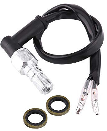 Keenso Motorrad Hydraulischer Bremslichtschalter, Universal Motorrad M10x1,25 / M10x1 Hydraulischer Bremslichtschalter mit Unterlegscheiben(M10x1,25)