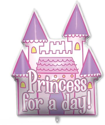 Procos 92442 - Folienballon Princess for a day, Größe 96 cm, Prinzessinnen Schloss, Helium, Ballon, Geburtstag, Dekoration, Geschenk