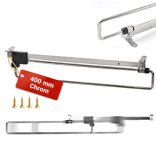 ALUSFERA Ausziehbare Kleiderstange - Kleiderbügelhalter Ausziehbar aus Metall - Schrankstange Verstellbar für Platzersparnis und bessere Zugänglichkeit