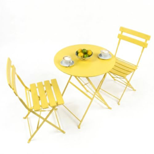 Harbour Housewares 2 Sitzer Sussex Bistro Set - Round - Gelb