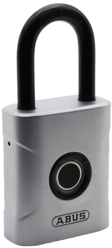 ABUS Touch 57/50 Fingerabdruck-Schloss - schlüsselloses, wetterfestes Vorhängeschloss - IP66 & IP68 - für Gym, Büro, Haus, Garten u.v.m., Silber, 50mm