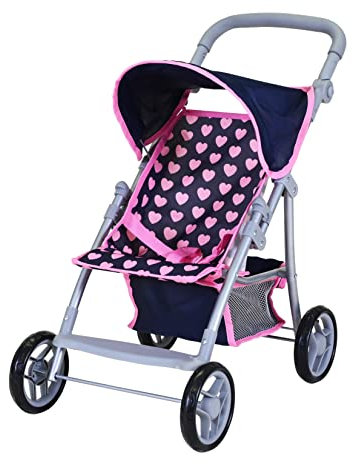 Knorrtoys 16841 - Puppenbuggy Liba - Pink Hearts